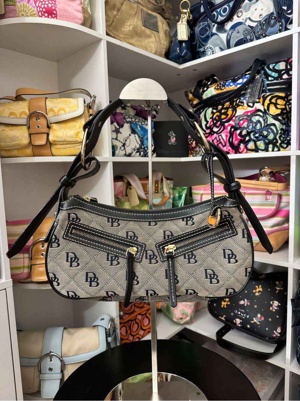 Dooney & Bourke Gray Monogram Shoulder Bag
